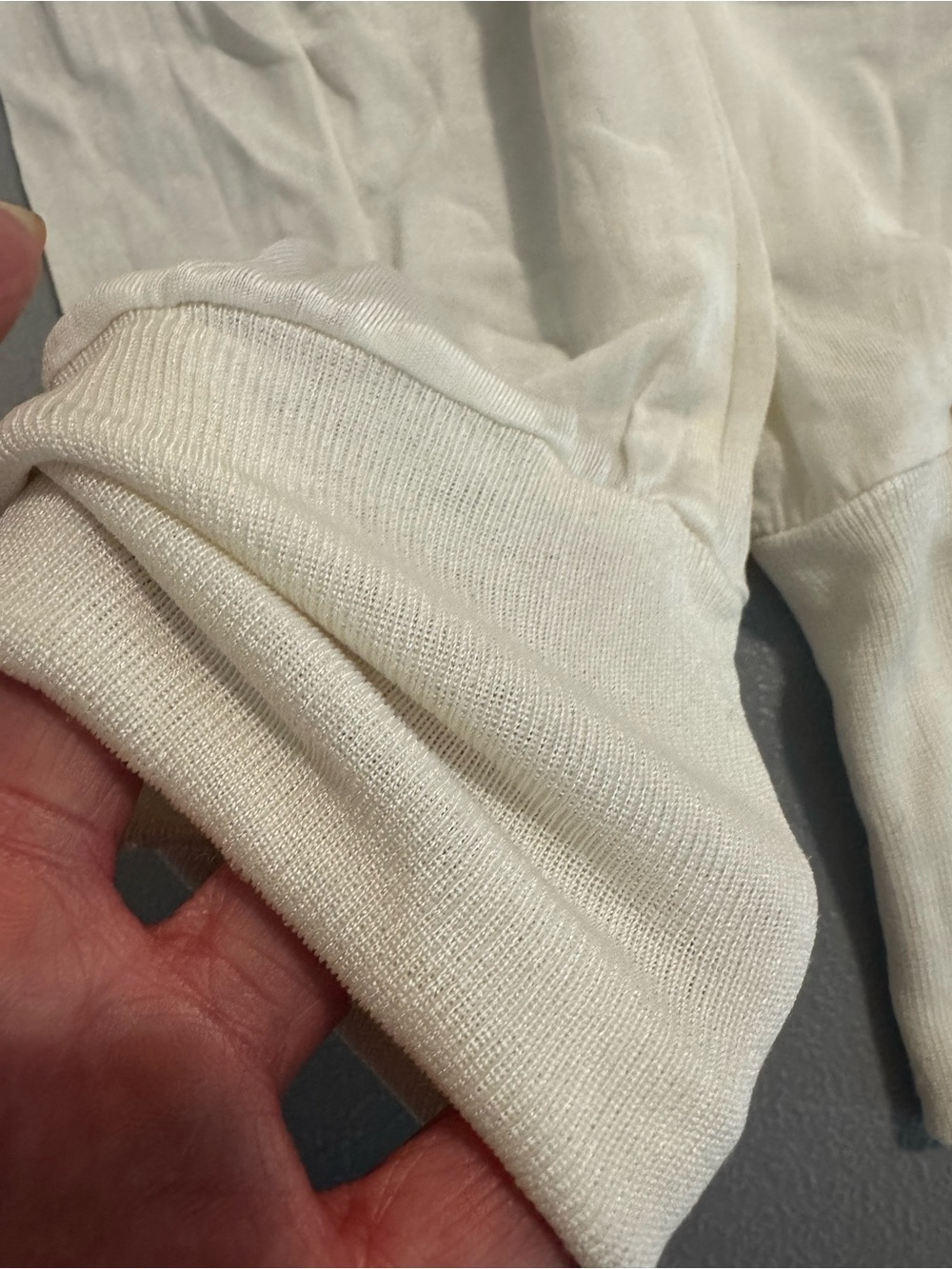 VTG Lands' End Women's Cream 100% Silk Long Johns Pajama Pants M - Picture 2 of 10